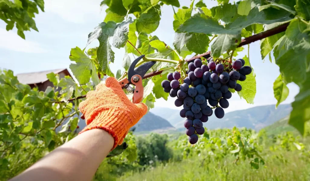 Фотография обрезки винограда