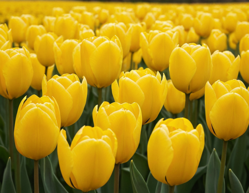 Фотография жёлтых тюльпанов